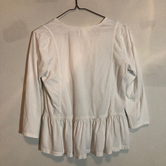 Madewell Peplum Blouse, white flowy top EUC - Picture 6 of 10